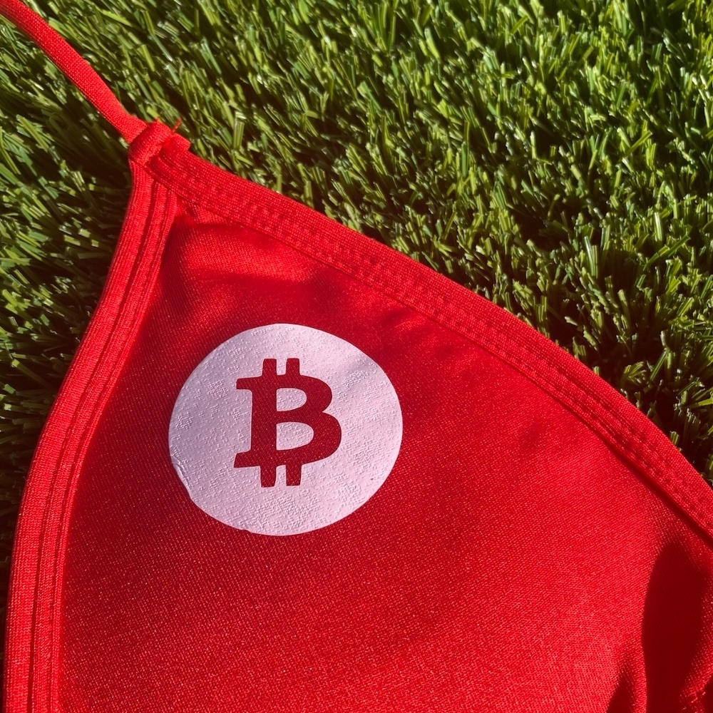 The Original Bitcoin Thong Bikini in Red - Picture 6 of 14